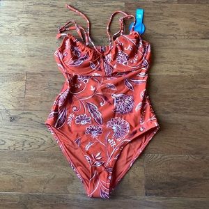Cupshe Boho Impression Underwire Tie Front One Piece Swimsuit